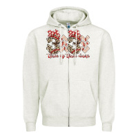 Oatmeal Heather three up theree down Zipper Hoodie - RacoonDesign