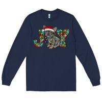 Navy french bulldog christmas joy Long Sleeve Tee - RanaPortraitStore