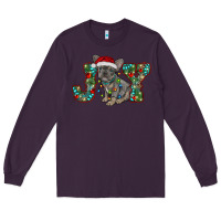 Plum french bulldog christmas joy Long Sleeve Tee - RanaPortraitStore