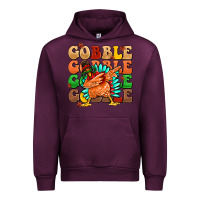 Mauve Wine gobble gobble gobble gobble turkey Urban Hoodie - MaliasSmallBusiness