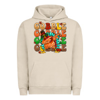 Pigment French Oak gobble gobble gobble gobble turkey Urban Hoodie - MaliasSmallBusiness
