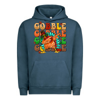 Pigment Midnight Navy gobble gobble gobble gobble turkey Urban Hoodie - MaliasSmallBusiness