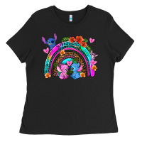 Black stitch and lilo rainbow Ladies Tee - AdoDesignShop