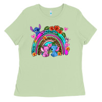 Matcha stitch and lilo rainbow Ladies Tee - AdoDesignShop