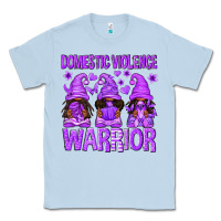 Dusty Blue Domestic Violence Warrior Afro Gnomes Classic Tee - texasbilliewilder
