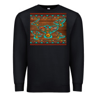 Black western thunderbird and arrow with aztec leopard Premium Sweatshirt - Artiststas