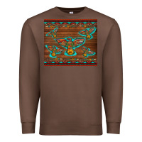Chestnut western thunderbird and arrow with aztec leopard Premium Sweatshirt - Artiststas