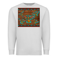 Dove Grey western thunderbird and arrow with aztec leopard Premium Sweatshirt - Artiststas