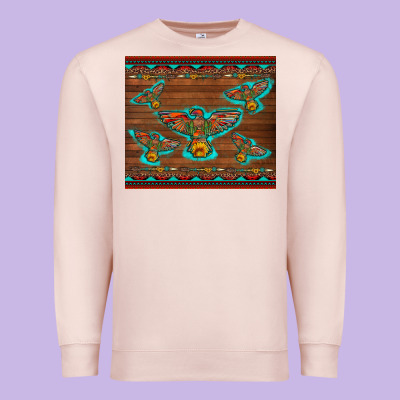 Western Thunderbird And Arrow With Aztec Leopard Premium Sweatshirt Designed By Artiststas
