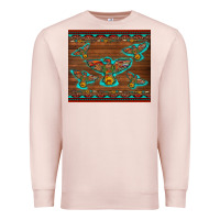 Pale Pink western thunderbird and arrow with aztec leopard Premium Sweatshirt - Artiststas