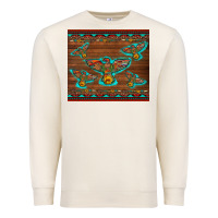 Sandshell western thunderbird and arrow with aztec leopard Premium Sweatshirt - Artiststas