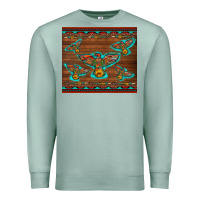 Seafoam western thunderbird and arrow with aztec leopard Premium Sweatshirt - Artiststas