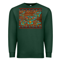 Sports Green western thunderbird and arrow with aztec leopard Premium Sweatshirt - Artiststas