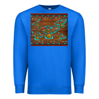 True Royal western thunderbird and arrow with aztec leopard Premium Sweatshirt - Artiststas