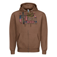 Chestnut god bless america Zipper Hoodie - CowhideDigitalArt