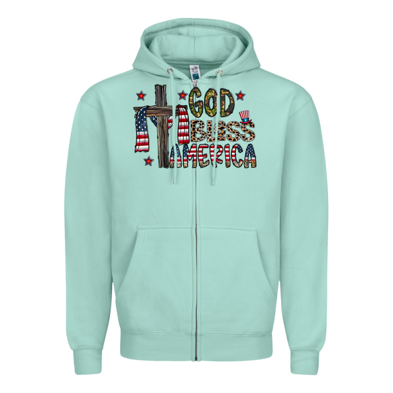 God Bless America Zipper Hoodie by CowhideDigitalArt | Teevron
