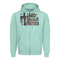 Seafoam god bless america Zipper Hoodie - CowhideDigitalArt