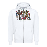 White god bless america Zipper Hoodie - CowhideDigitalArt