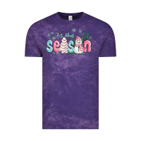 Cloud Purple tis the season snowman and christmas cake Vintage Tee - MaliasSmallBusiness