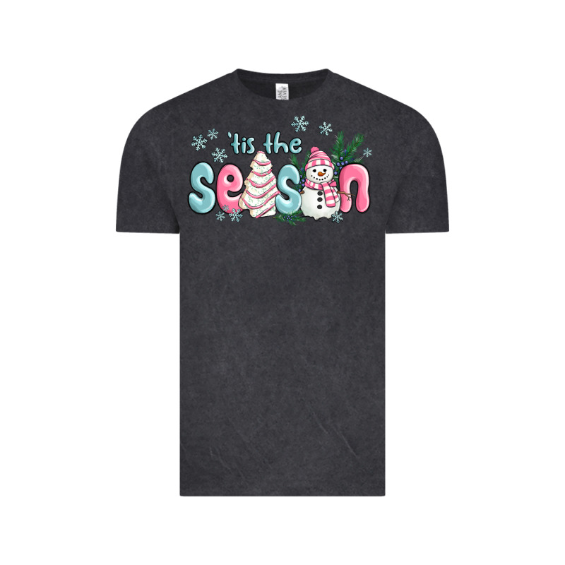 Tis The Season Snowman And Christmas Cake Vintage Tee by MaliasSmallBusiness | Teevron