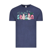 Vintage Denim tis the season snowman and christmas cake Vintage Tee - MaliasSmallBusiness