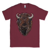 Burgundy american bison Classic Tee - RanaPortraitStore