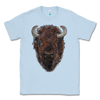 Dusty Blue american bison Classic Tee - RanaPortraitStore