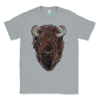 Heather Grey american bison Classic Tee - RanaPortraitStore