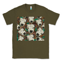Army Green white Scottish calf Classic Tee - BarkalooDesign