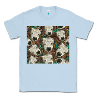 Dusty Blue white Scottish calf Classic Tee - BarkalooDesign