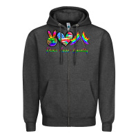 Charcoal Heather peace love equality Zipper Hoodie - HRA Design Shop