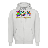 Dove Grey peace love equality Zipper Hoodie - HRA Design Shop