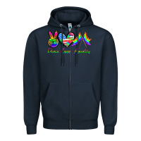 Navy peace love equality Zipper Hoodie - HRA Design Shop