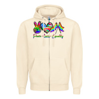Sandshell peace love equality Zipper Hoodie - HRA Design Shop