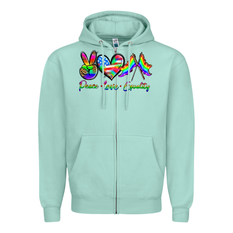 Peace Love Equality Zipper Hoodie by HRA Design Shop | Teevron