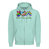 Seafoam peace love equality Zipper Hoodie - HRA Design Shop