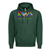 Sports Green peace love equality Zipper Hoodie - HRA Design Shop