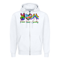 White peace love equality Zipper Hoodie - HRA Design Shop