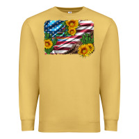 Antique Gold usa flag and sunflower serape leopard and cactus Premium Sweatshirt - Artiststas