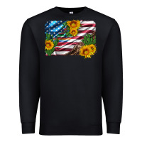 Black usa flag and sunflower serape leopard and cactus Premium Sweatshirt - Artiststas