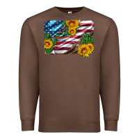 Chestnut usa flag and sunflower serape leopard and cactus Premium Sweatshirt - Artiststas