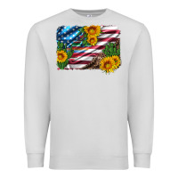 Dove Grey usa flag and sunflower serape leopard and cactus Premium Sweatshirt - Artiststas