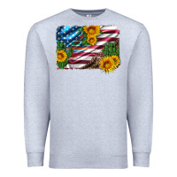 Heather Grey usa flag and sunflower serape leopard and cactus Premium Sweatshirt - Artiststas