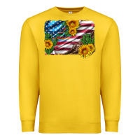 Lemon usa flag and sunflower serape leopard and cactus Premium Sweatshirt - Artiststas