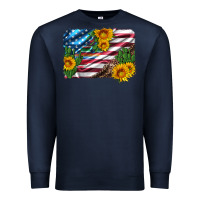 Navy usa flag and sunflower serape leopard and cactus Premium Sweatshirt - Artiststas