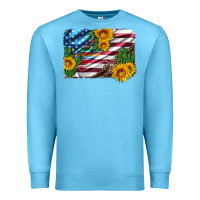 Ocean Blue usa flag and sunflower serape leopard and cactus Premium Sweatshirt - Artiststas