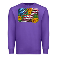 Purple usa flag and sunflower serape leopard and cactus Premium Sweatshirt - Artiststas