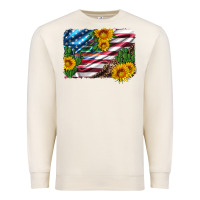 Sandshell usa flag and sunflower serape leopard and cactus Premium Sweatshirt - Artiststas
