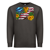 Smoke usa flag and sunflower serape leopard and cactus Premium Sweatshirt - Artiststas