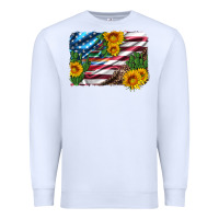 White usa flag and sunflower serape leopard and cactus Premium Sweatshirt - Artiststas